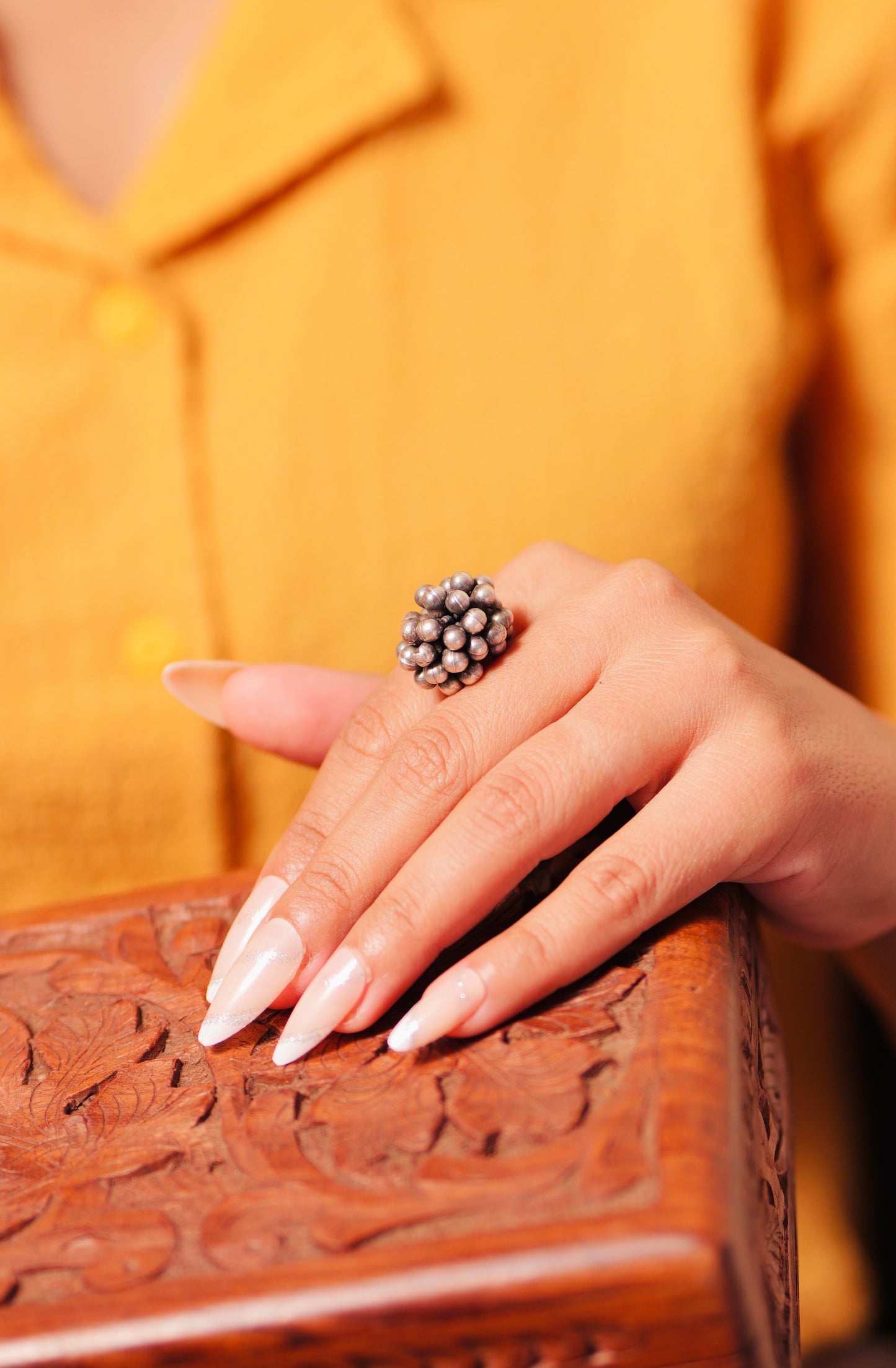Anokhi Ghughri Oxidized Beaded Ring