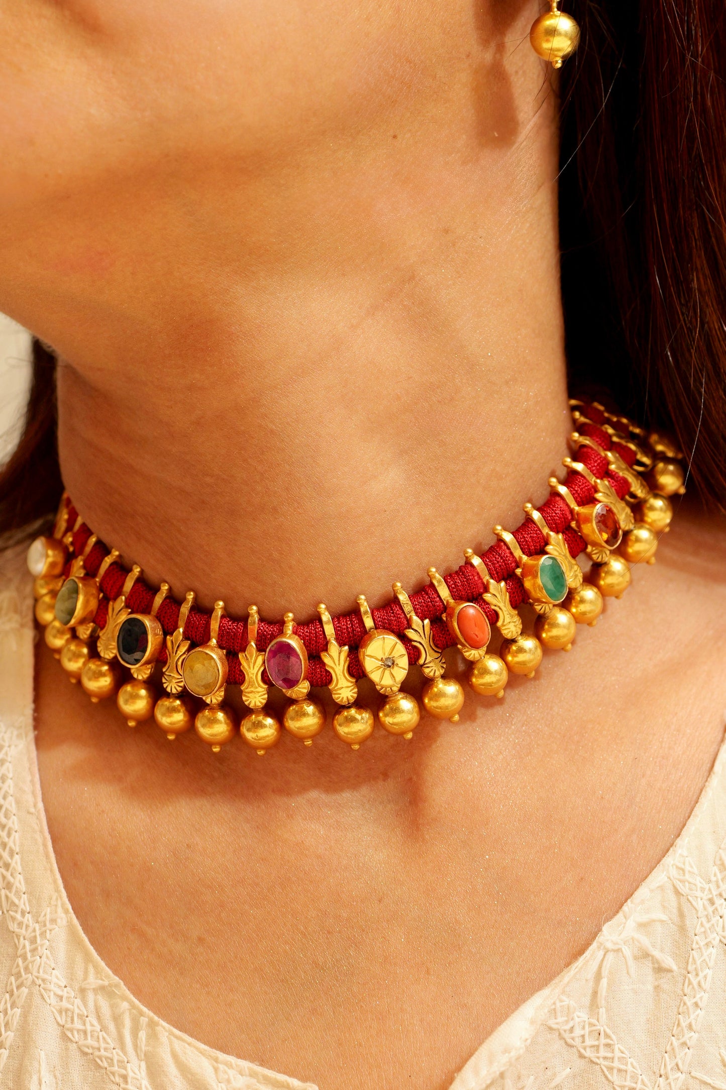 Anokhi Navratna Bead Choker Set