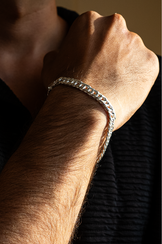 Classic Textured Curb Chain Men’s Bracelet