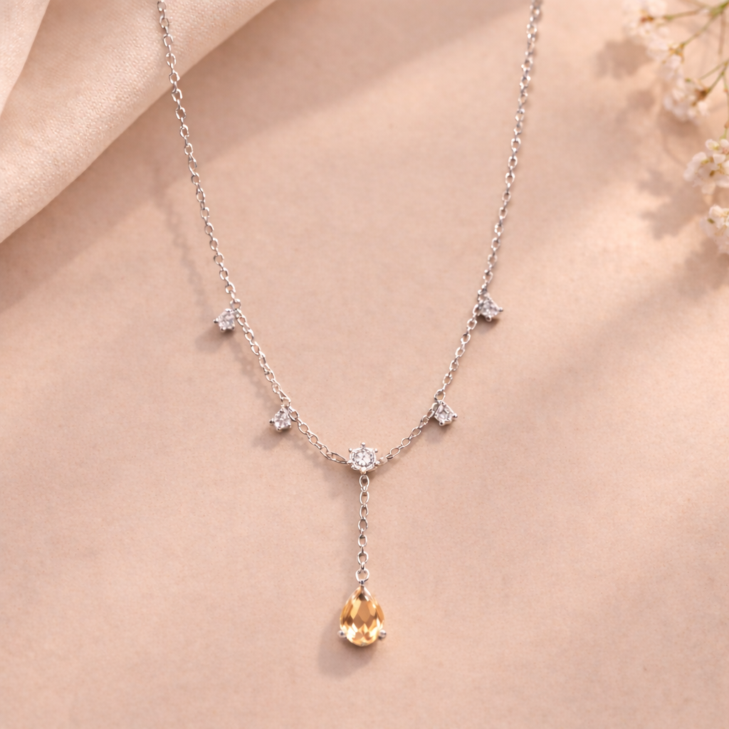 Anaya Solitaire Drop Necklace