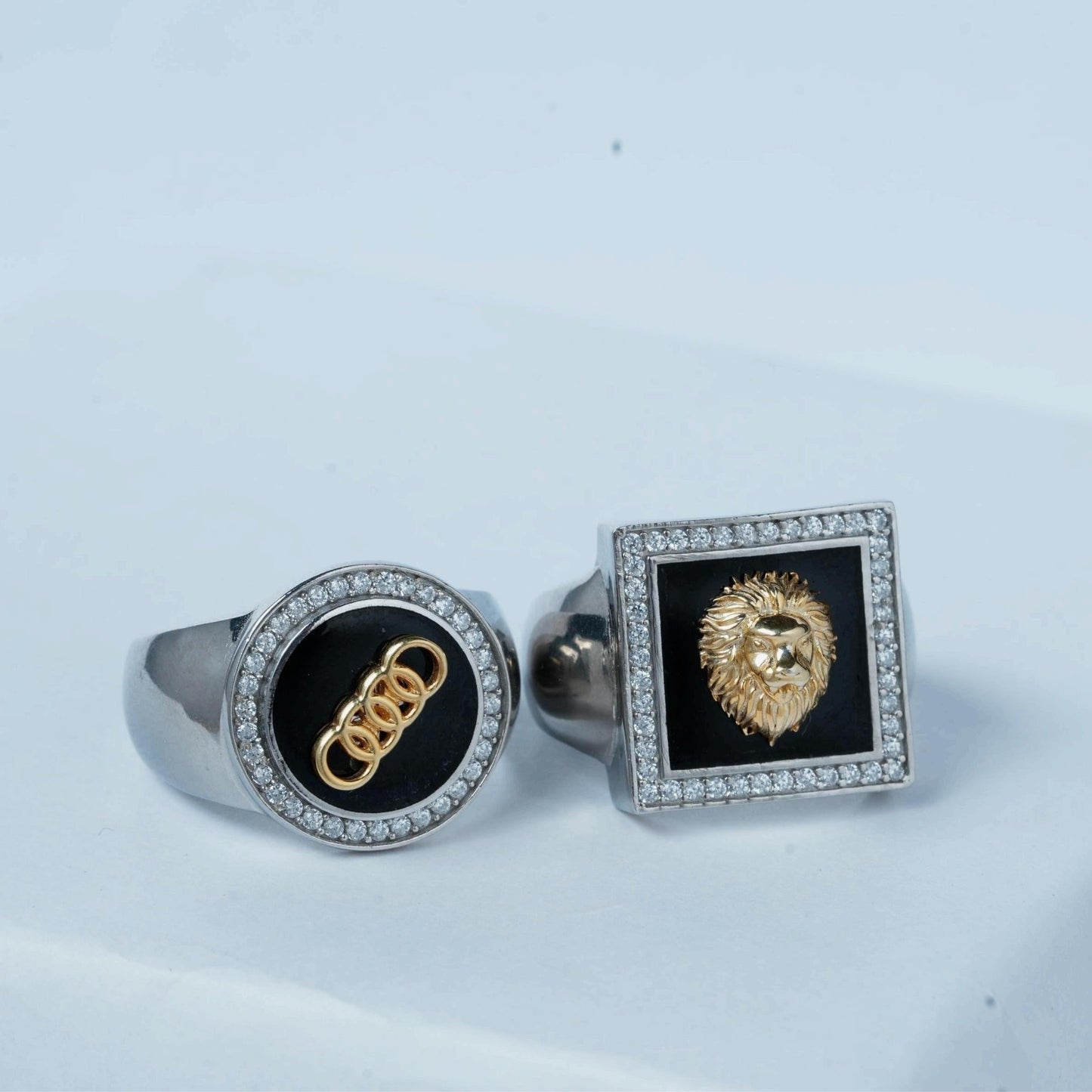 Men's Audi Diamond Silver Ring