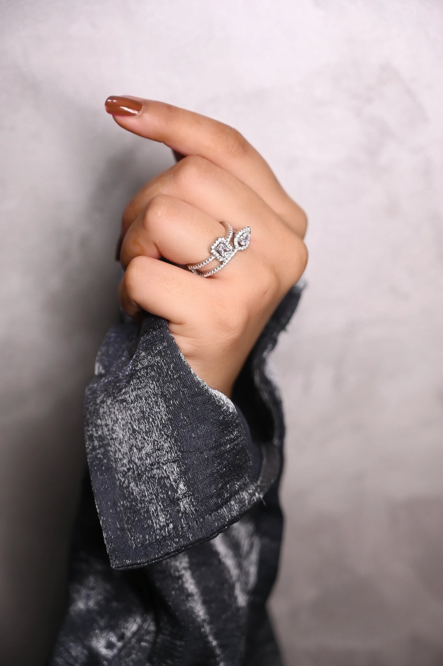 Silver Dual Glam Ring