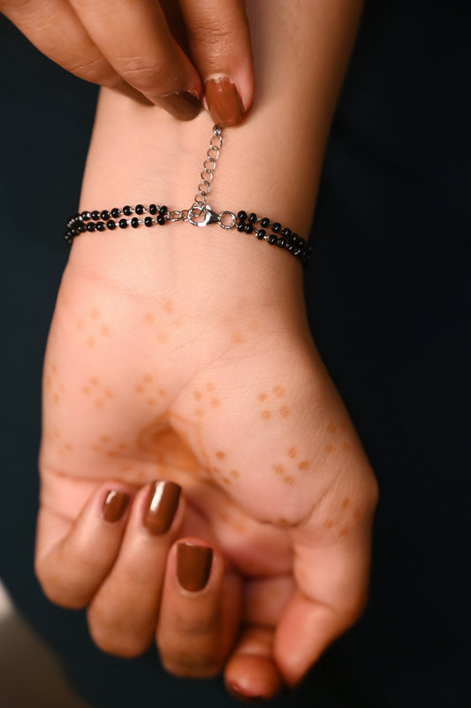 Aadhya Triple Zircon Silver Mangalsutra Bracelet