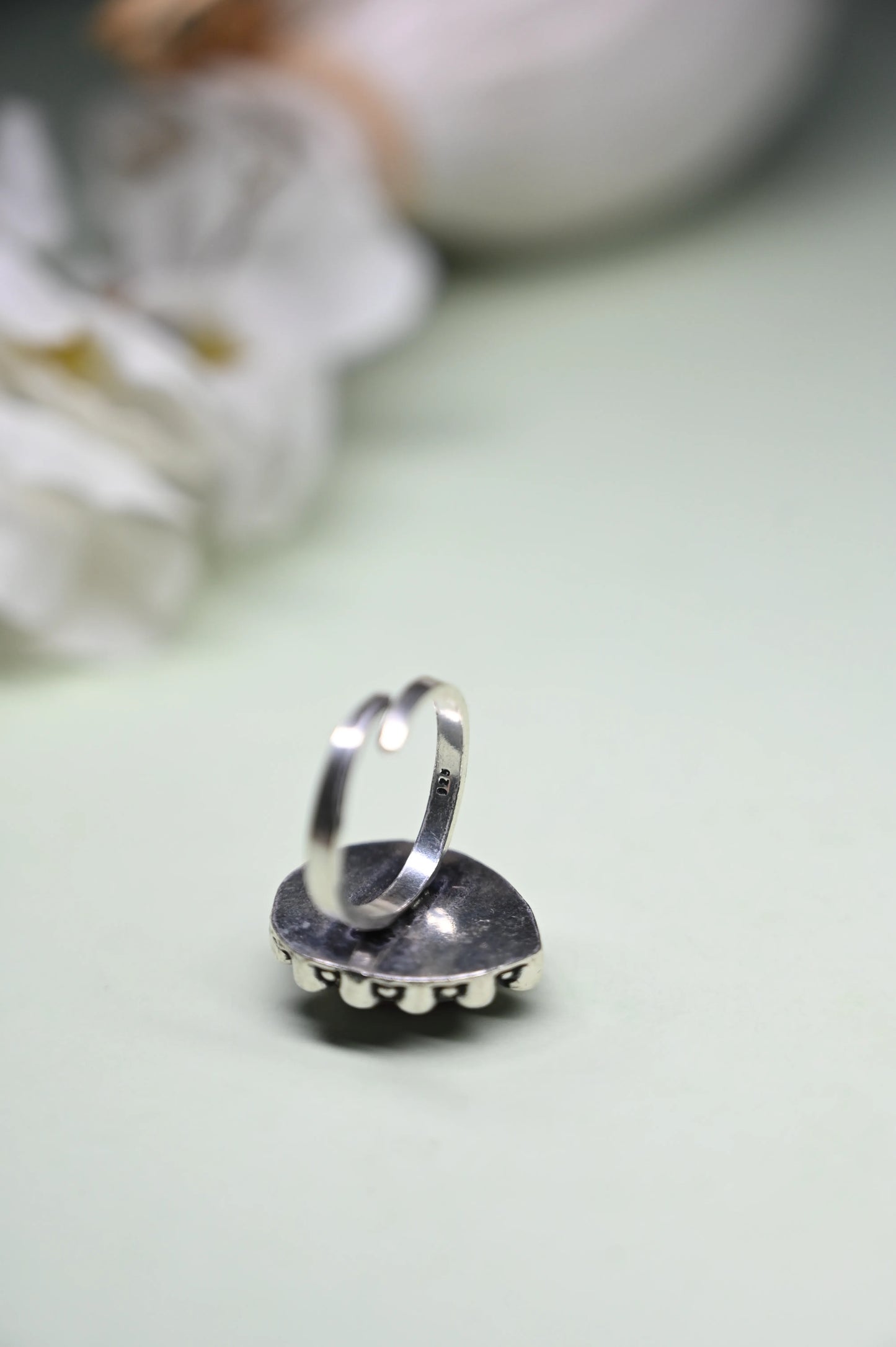 Classic Pink Vintage Teardrop Ring