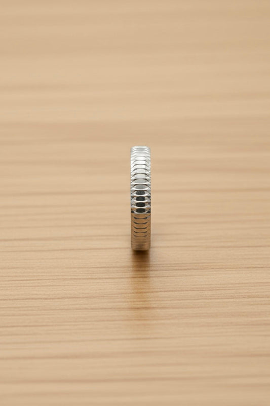 Silver Ripple Coil Band