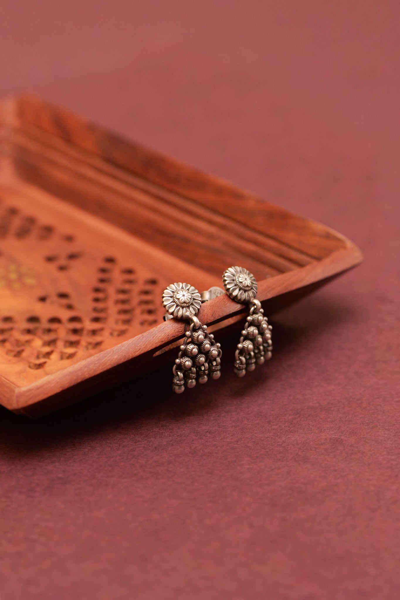 Anaya Flower Jali Ghughri Earring