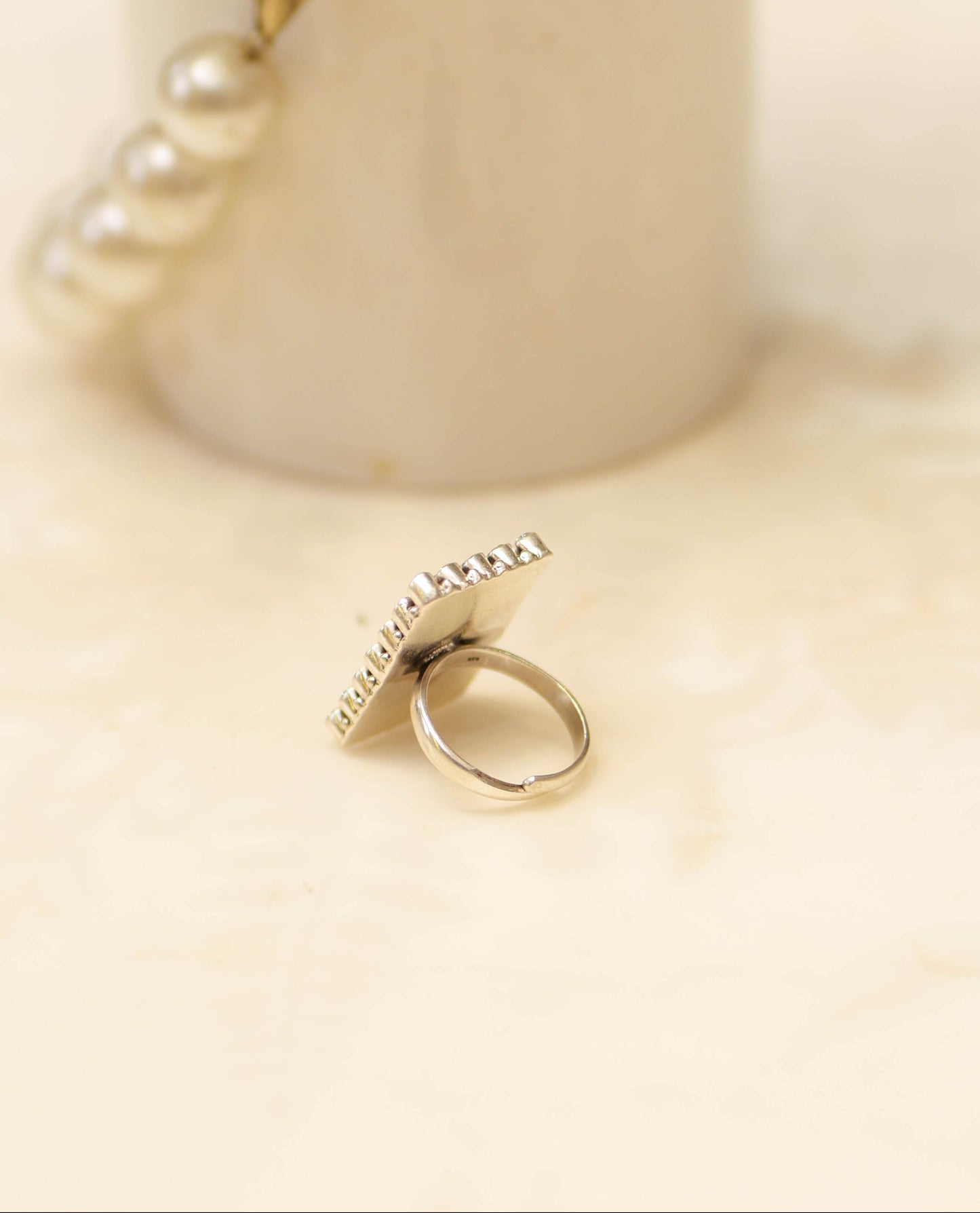 Classic Orange Jadau Cocktail Ring