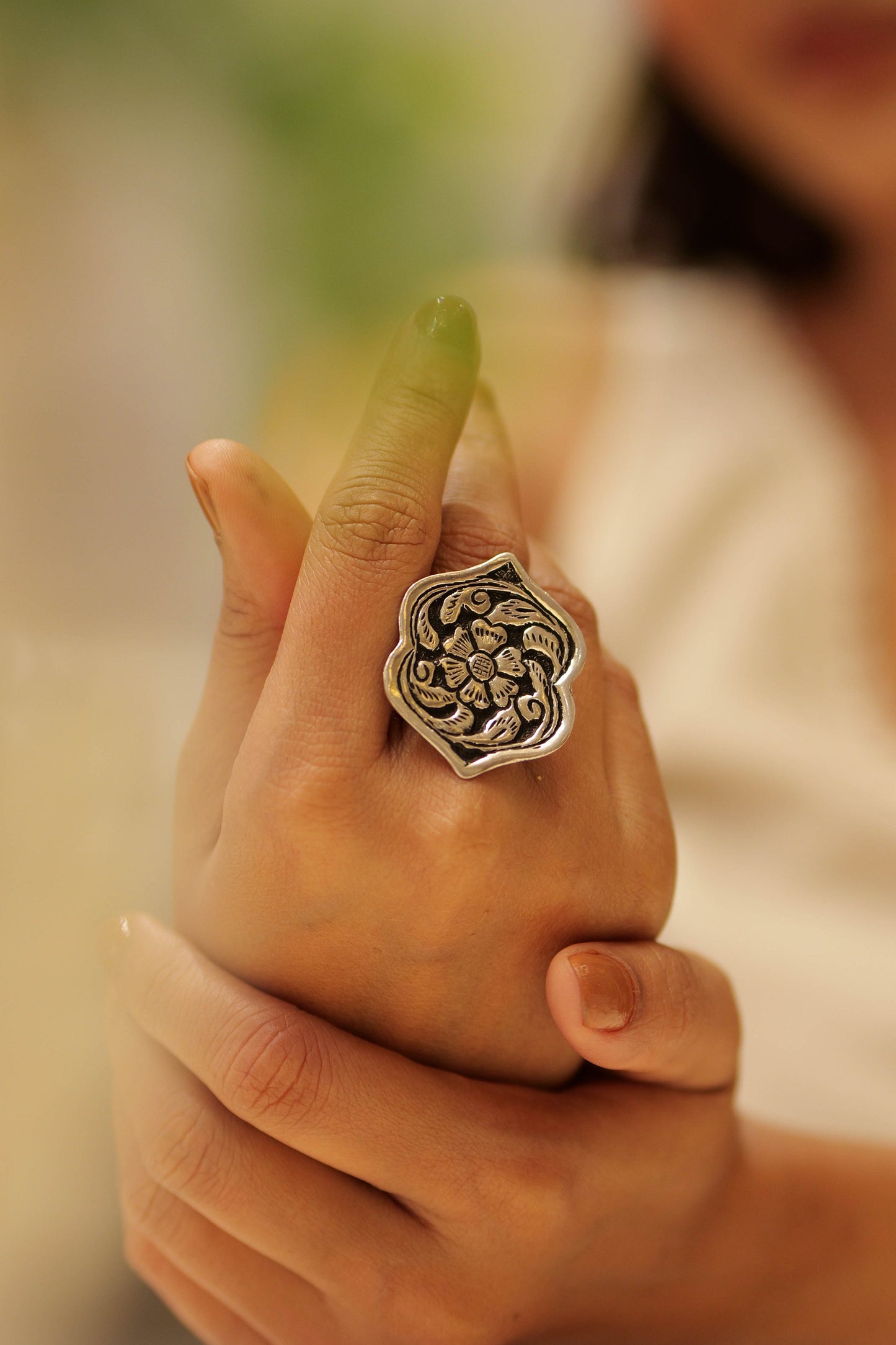Anaya Floral Statement Chitai Ring