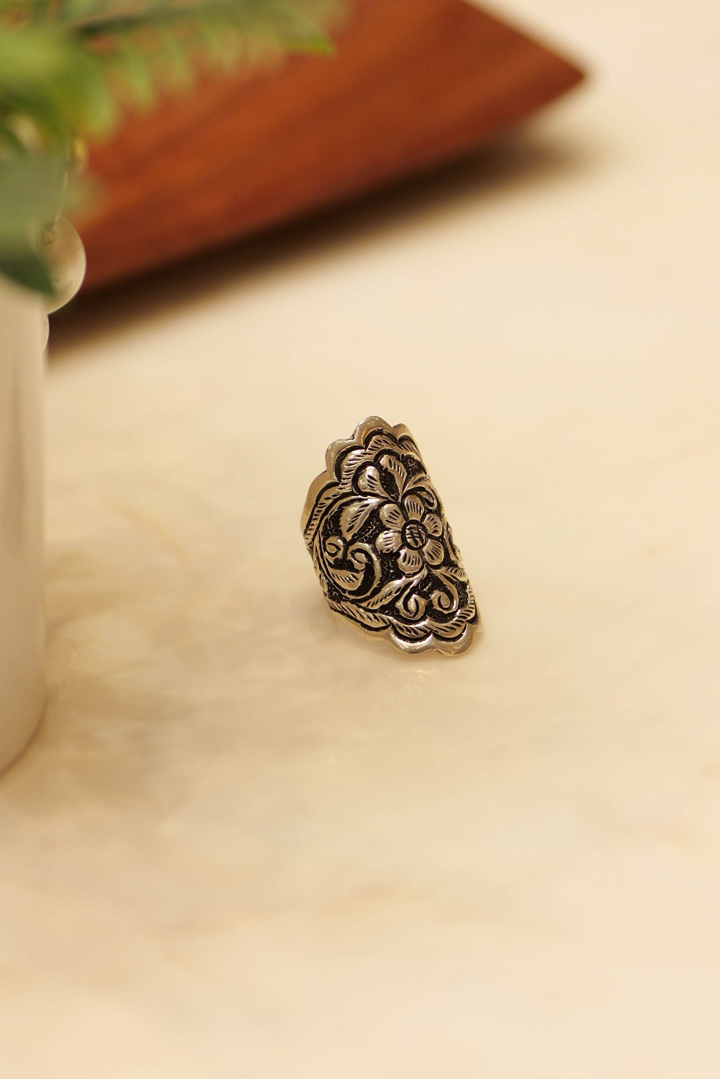 Anokhi Floral Chitai Statement Ring