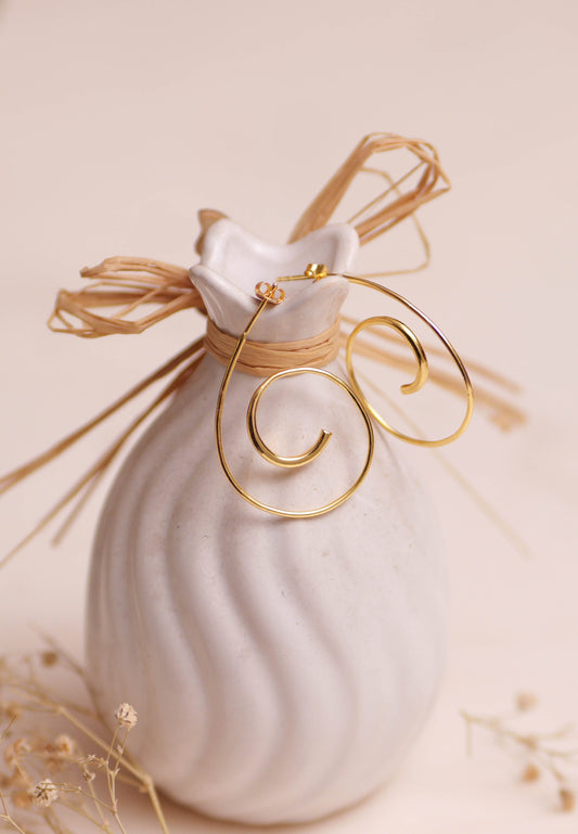 Aadhya Swirl Hoop Earrings