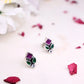 Aadhya Ruby Green Leaf Studs