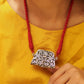Aadhya Timeless Chitai Purse Necklace (Maroon Dori)