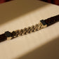 Men's Zigzag Linked Leather Bracelet
