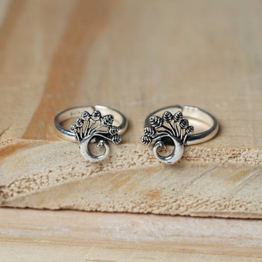 Aadhya Peacock Bloom Toe Ring
