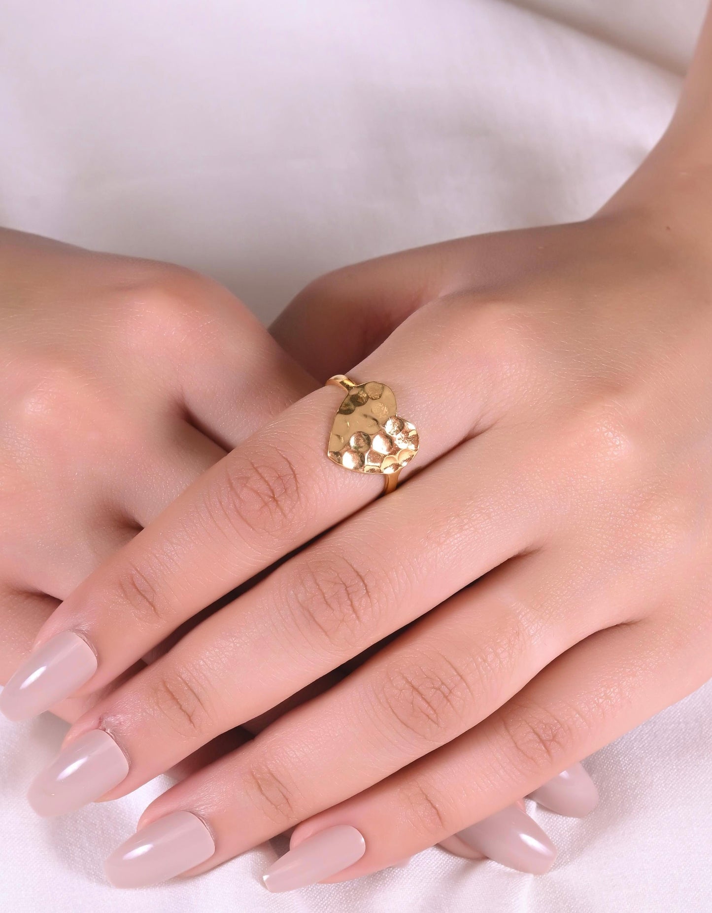 Aadhya Hammered Heart Ring