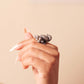 Anokhi Peacock Motif Ring - 92.5 Oxidized Silver Statement Jewellery