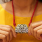 Aadhya Timeless Chitai Purse Necklace (Maroon Dori)