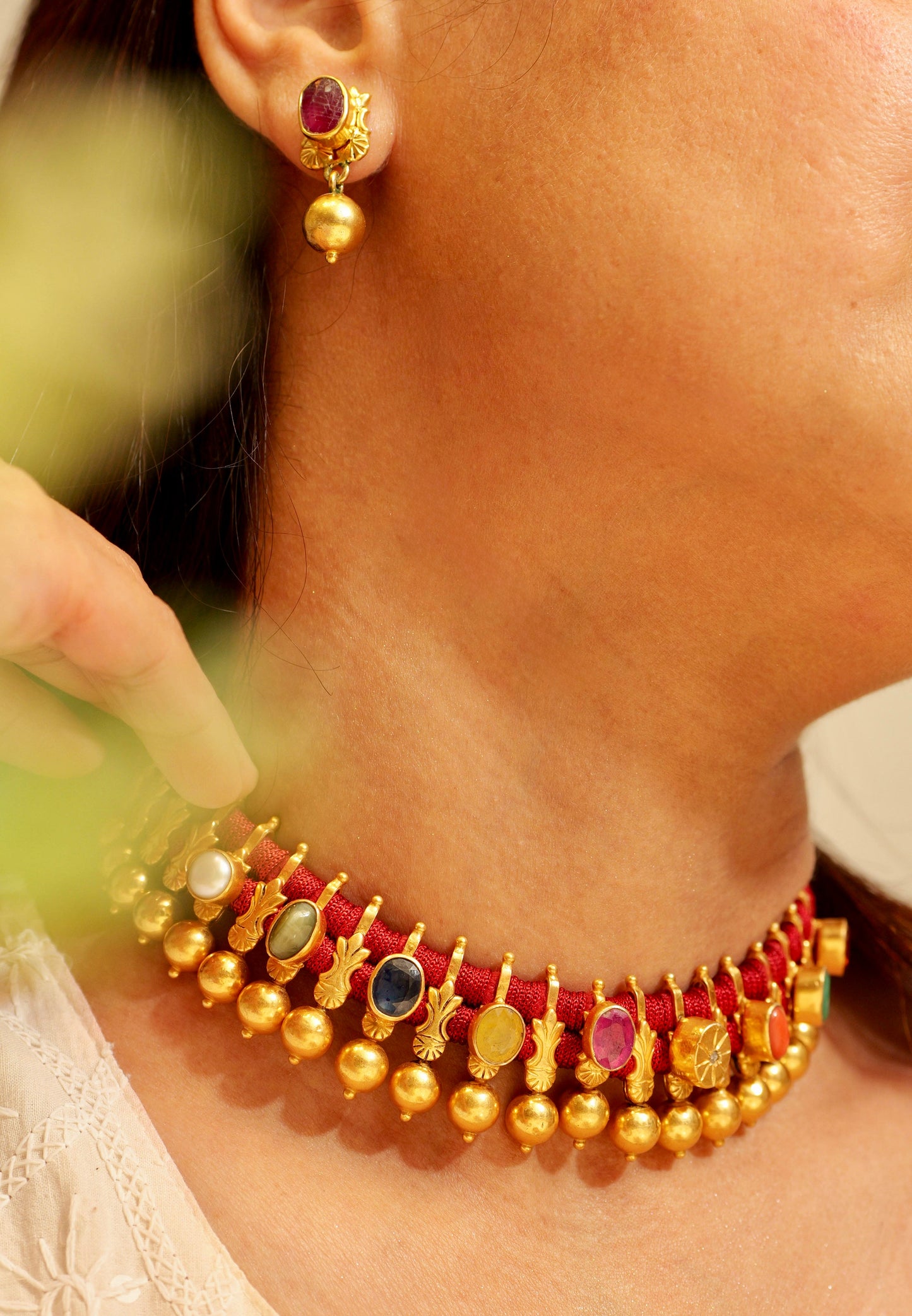 Anokhi Navratna Bead Choker Set
