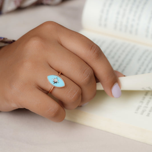 Rose Gold Star Serenity Ring