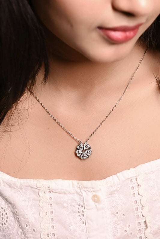 Silver Magnetic Heart Necklace
