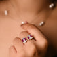 Silver Ruby Glint Ring