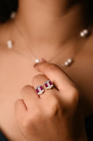 Silver Ruby Glint Ring