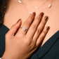 Silver Twin Spark Love Ring