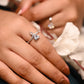Silver Twin Spark Love Ring