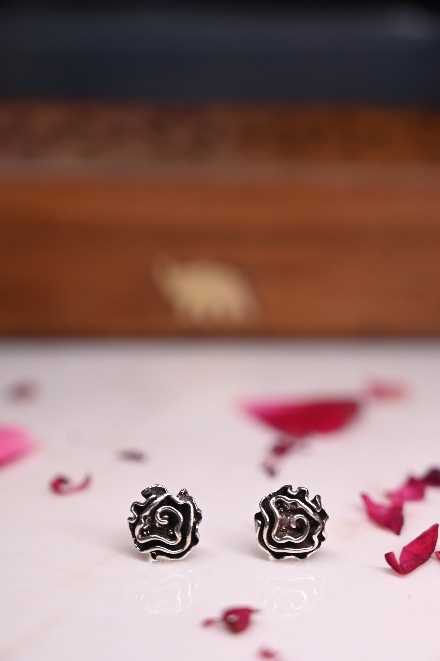 Aadhya Swirling Rose Studs