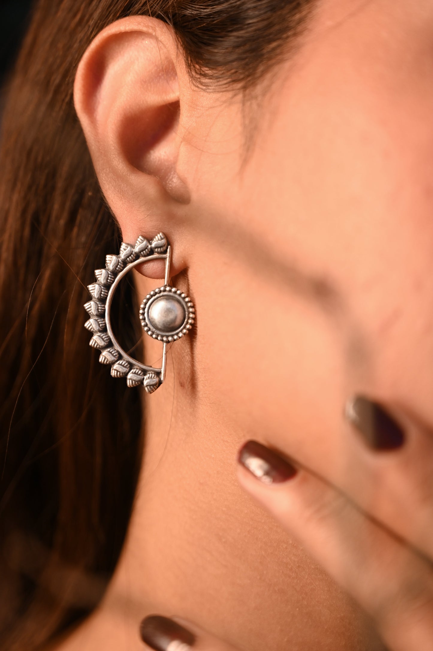 Anokhi Tribal Half-Moon Earrings
