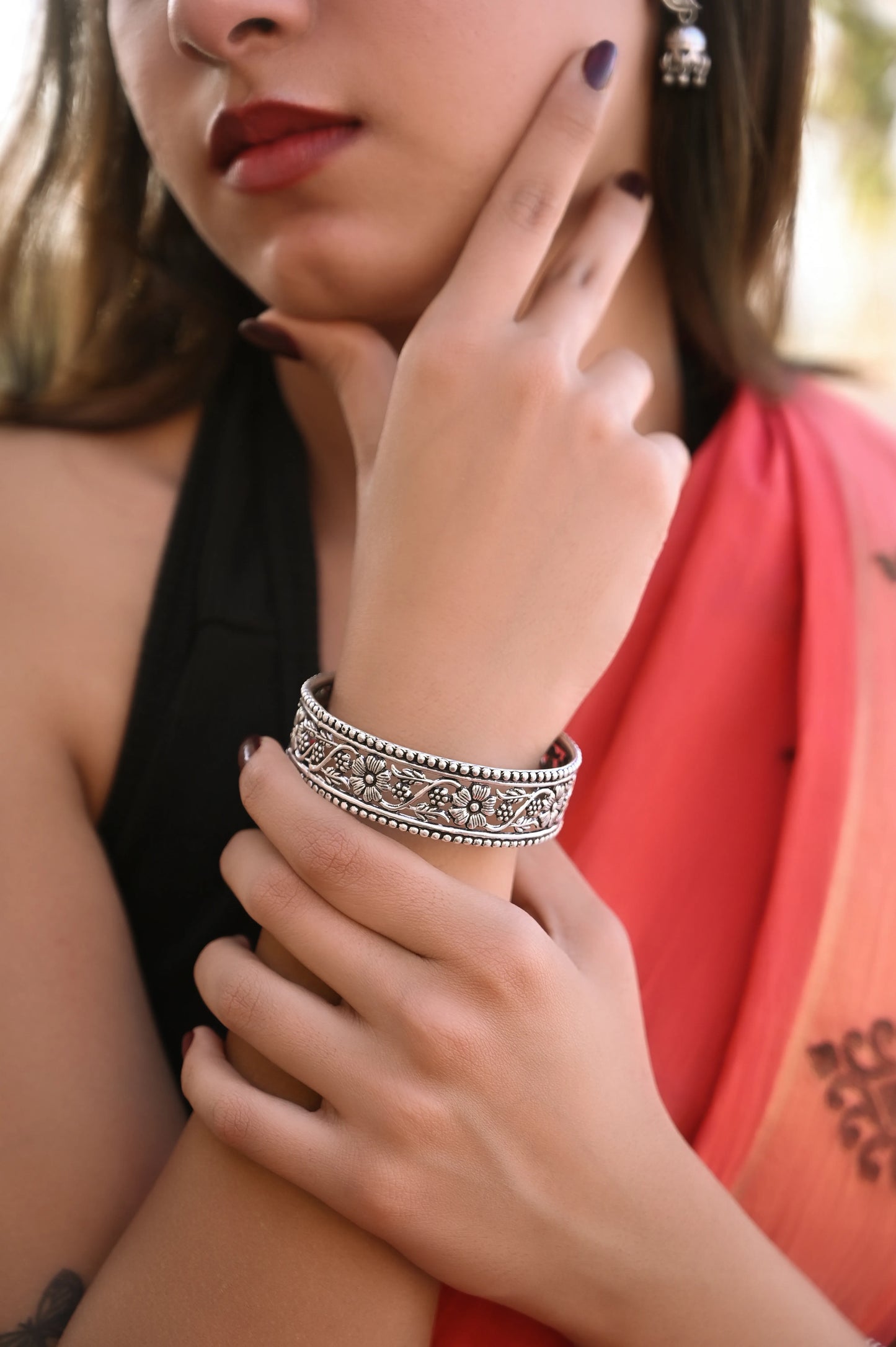 Anokhi Intricate Flower Classic Bangle