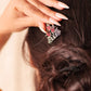 Mishi Kundan Silver Juda Pin with Ruby Enamel - 92.5 Sterling Silver Hair Accessory