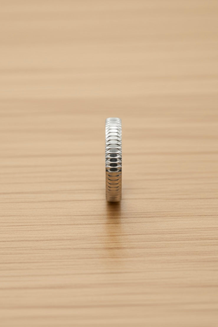 Silver Ripple Coil Band