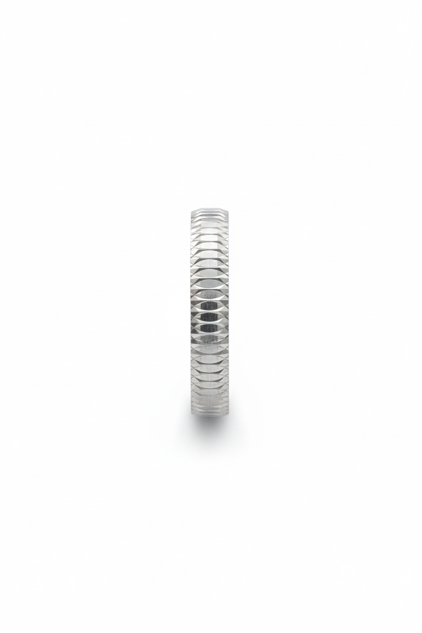 Silver Ripple Coil Band