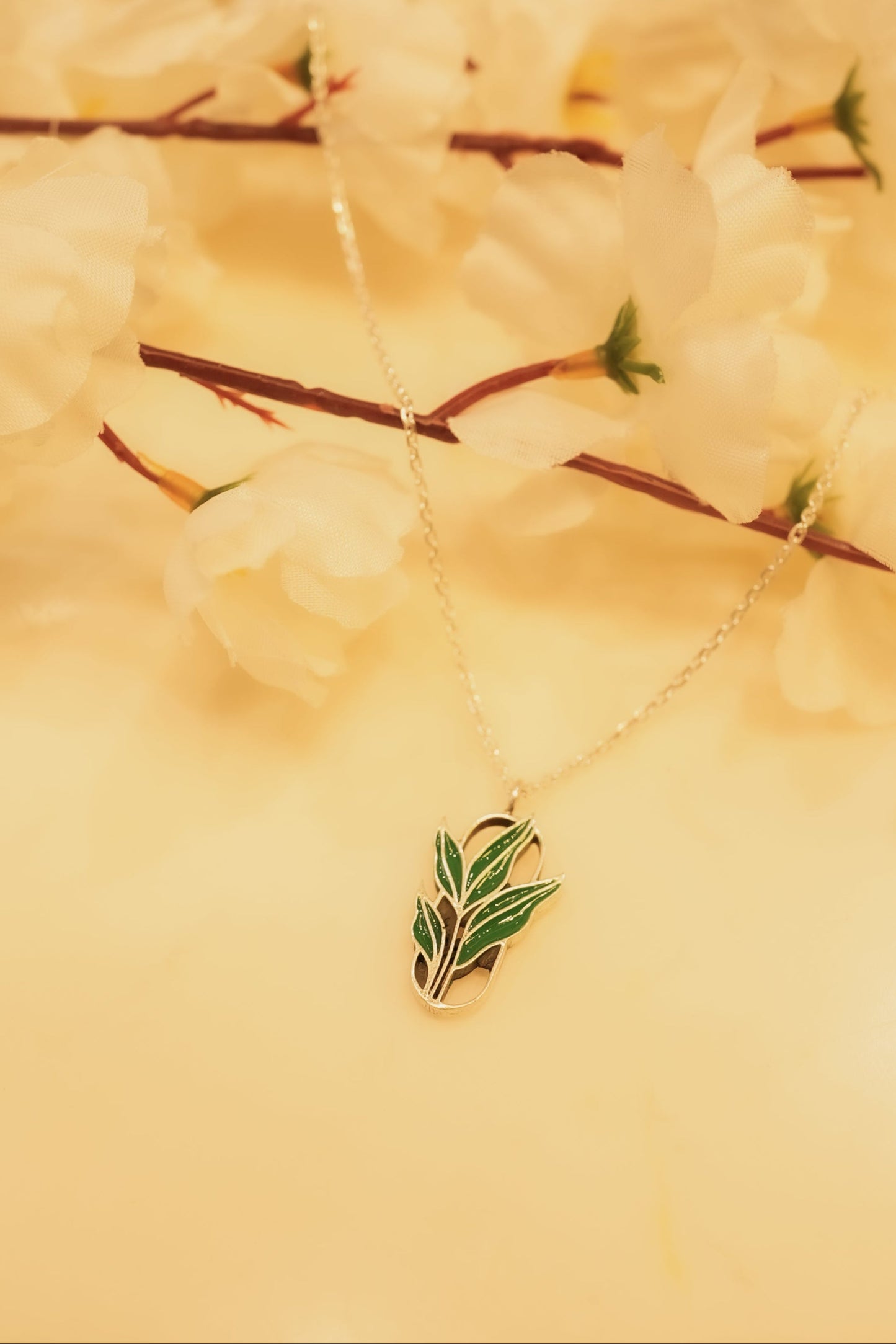 Aadhya Leaf Enamel Necklace