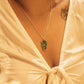 Aadhya Leaf Enamel Pendant