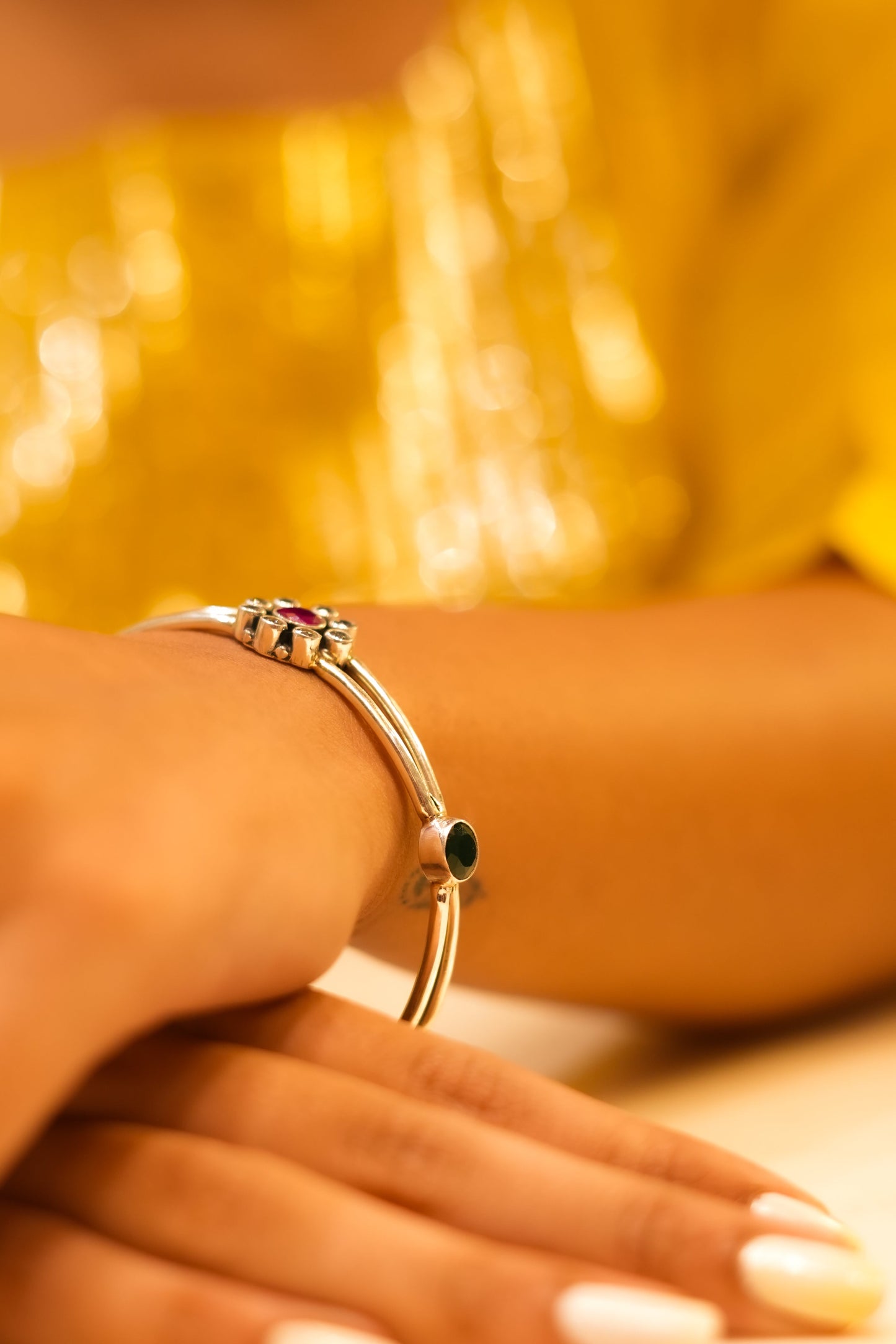 Celestial Multistone Double Layered Bangle