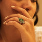 Aadhya Leaf Enamel Necklace Ring Set