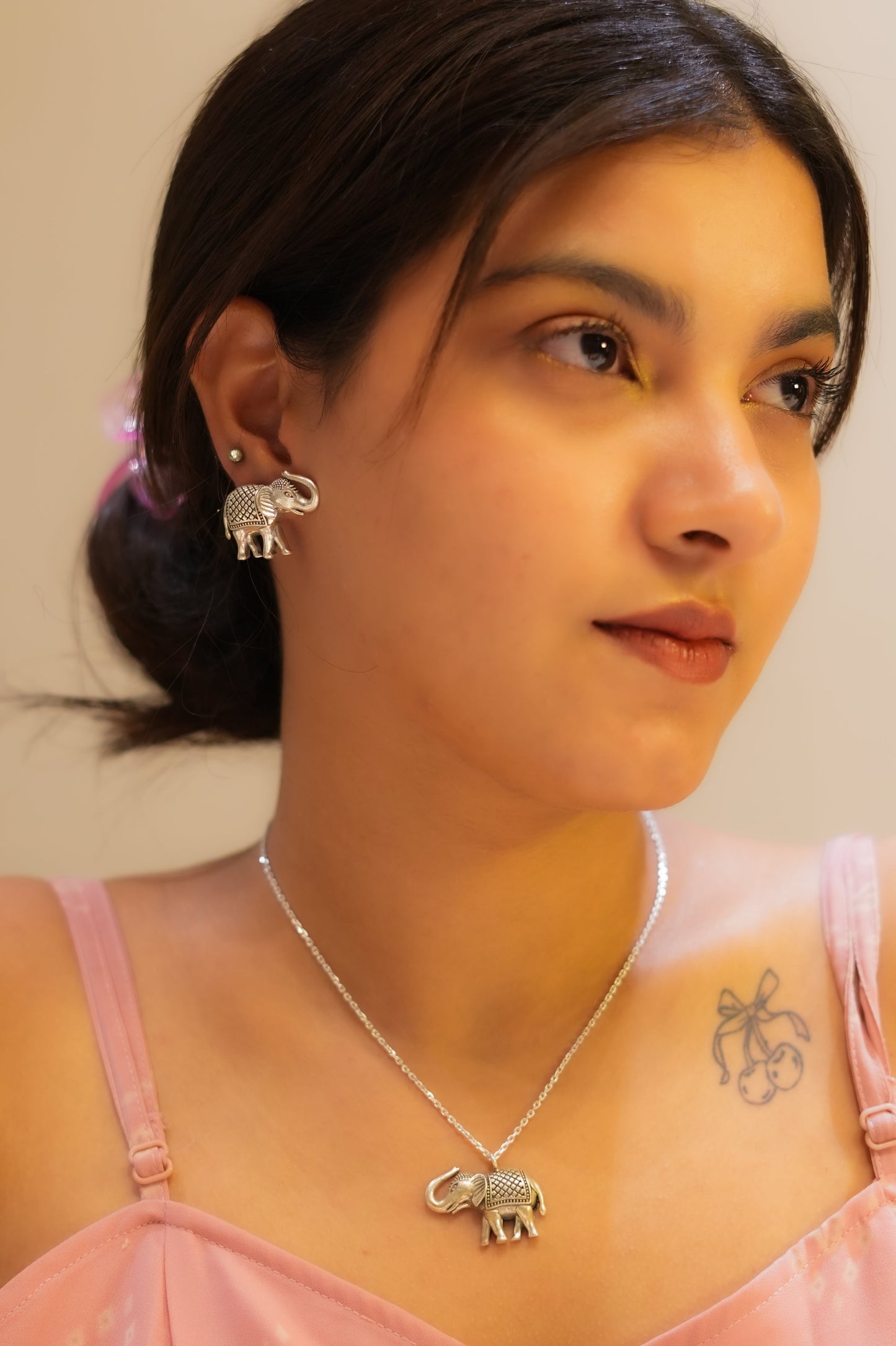 Aadhya Haathi Carved Necklace Set