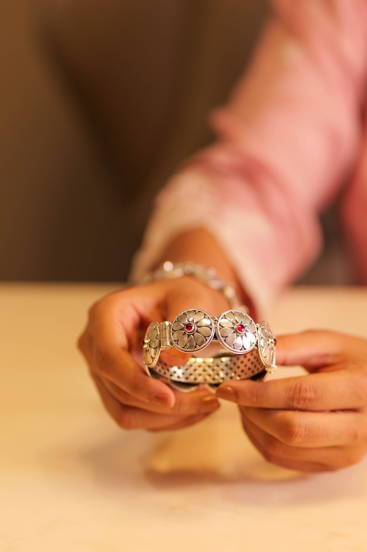 Aadhya Ruby Flower Classic Bangle