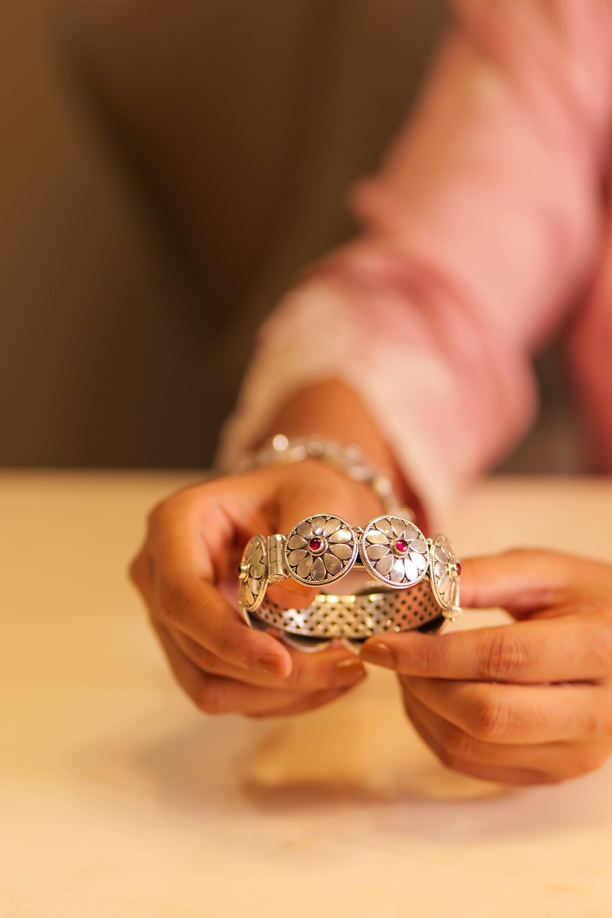 Aadhya Ruby Flower Classic Bangle