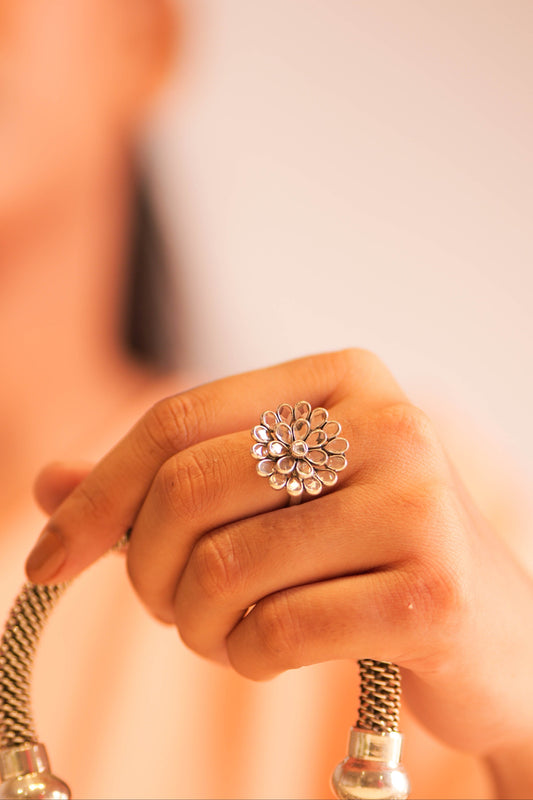 Lustre Flower Twinkling Ring