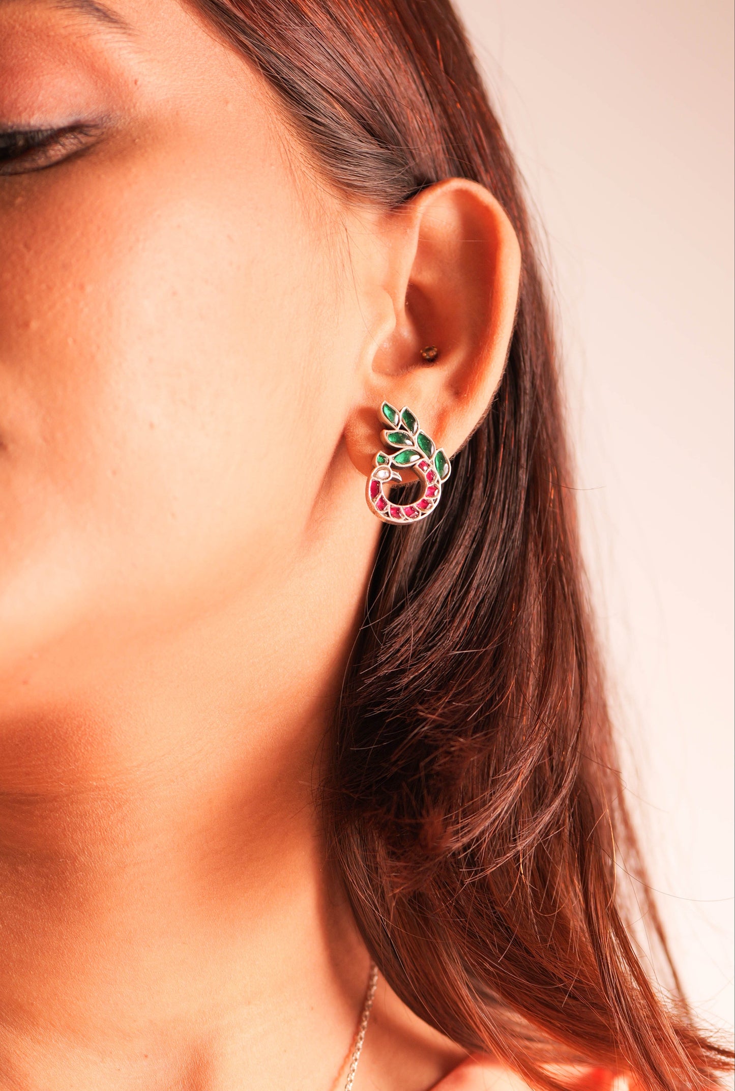 Essence Graceful Peacock Kundan Earring