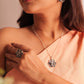 Ruh Embossed Flower Necklace Ring Set