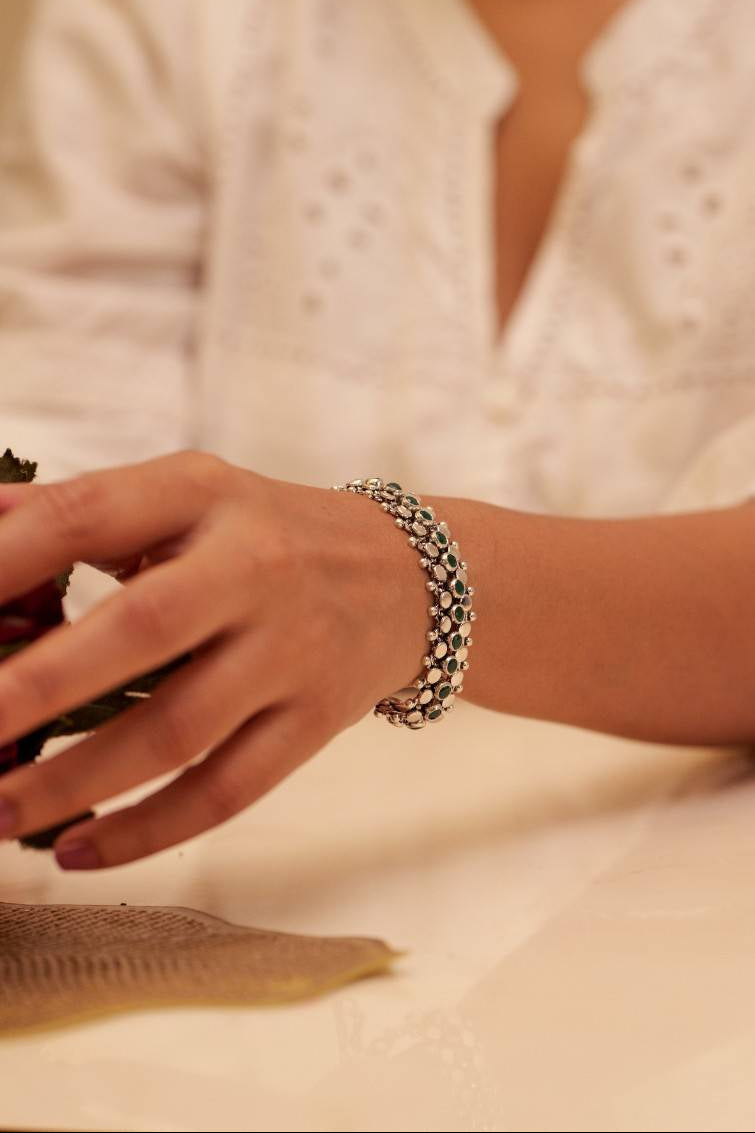 Tattva Green Jadau Vintage Bracelet