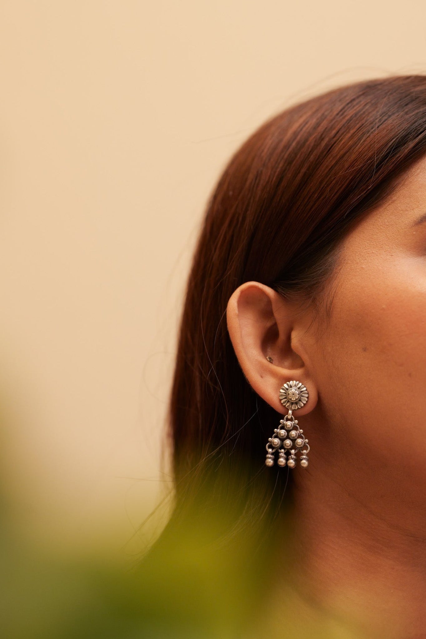 Anaya Flower Jali Ghughri Earring