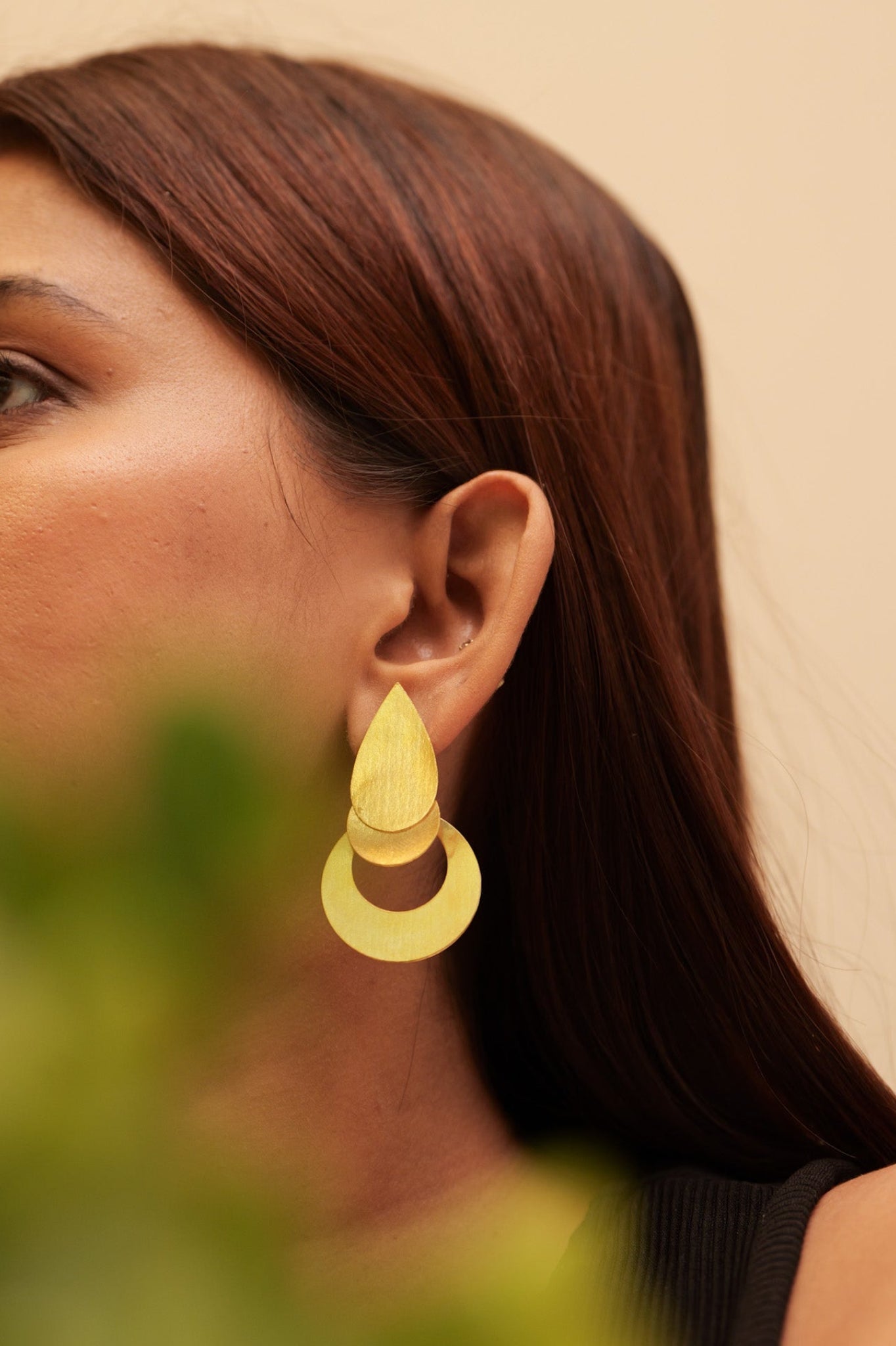 Anokhi Gold Dual-Layer Statement Earring