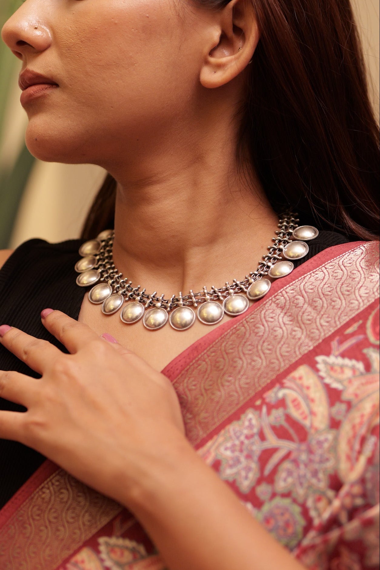 Anokhi Vintage Coin Silver Necklace