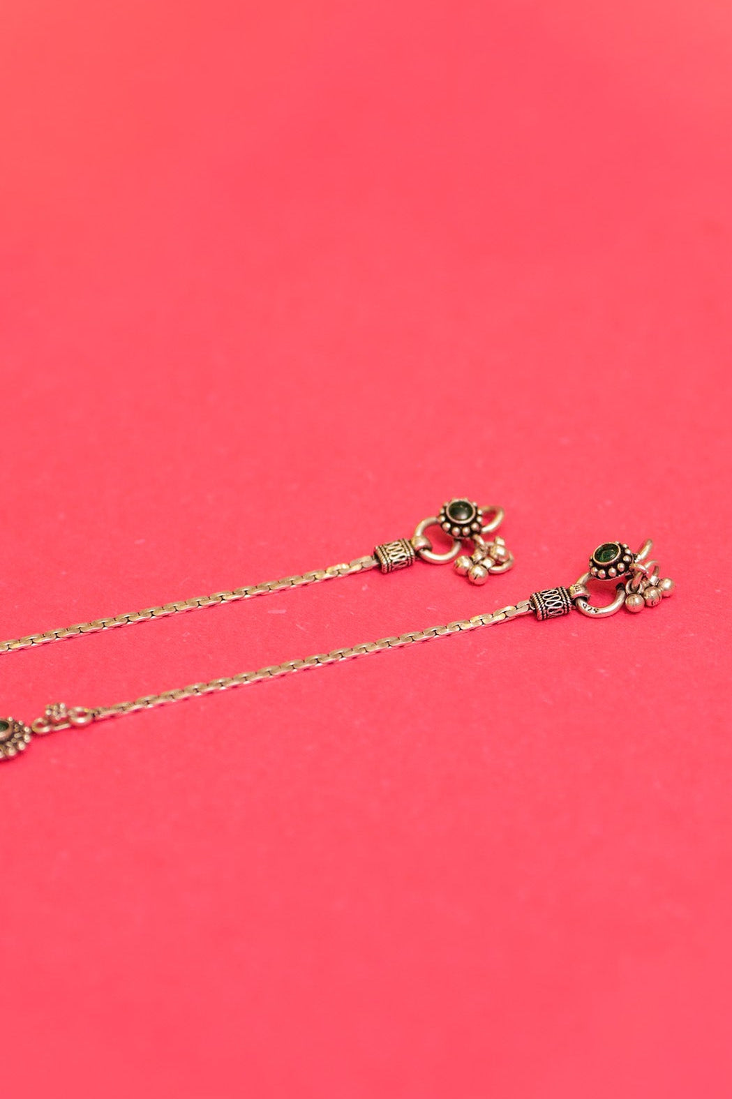 Aadhya Green Flower Anklet Pair