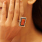 Classic Orange Jadau Cocktail Ring